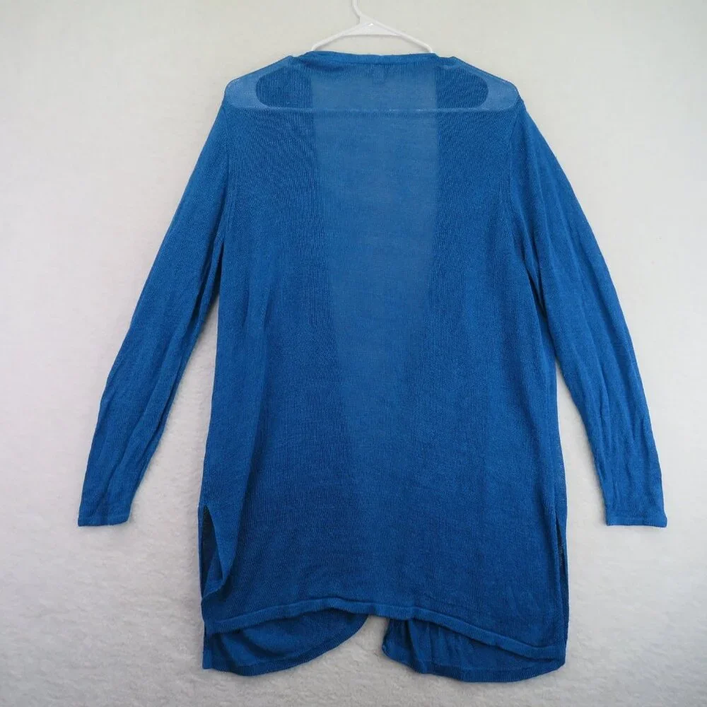J Jill Cardigan Sweater Womens Large Open Front Linen Blend Lightweight Layer‎